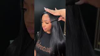 Long Black Hair Quick Weave Tutorial dhairboutique rawcambodianhairextensions [upl. by Emmett]