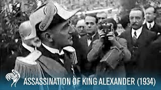 Assassination of King Alexander I of Yugoslavia amp Louis Barthou 1934  British Pathé [upl. by Elletnahs]