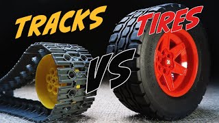 Lego Tracks VS Tires  Grip Tests lego moc experiment [upl. by Cypro278]