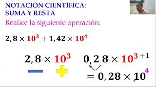 Notación científica  Suma y Resta  Ejemplo 2 [upl. by Hines]