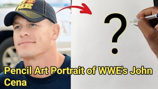 Pencil Art Portrait of WWEs John Cena😱 [upl. by Eimmat966]