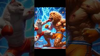 cat vs lion 🦁 fight 💫💫💫 cat cutecat cuteanimal cartoon catlover cute [upl. by Okoyik574]