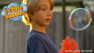 Juggle Bubbles  Bounce Bubbles Without Popping Them Gabe and Garrett [upl. by Yla]