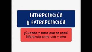 Interpolación y extrapolación  01 Utilidad y diferencias [upl. by Bernelle]