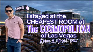 I stayed at the CHEAPEST ROOM at The Cosmopolitan of Las Vegas  Room and Hotel Tour  2024 [upl. by Egreog656]