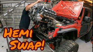 Installing a 64 SRT Hemi in my Jeep Wrangler [upl. by Svetlana]