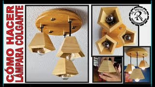 Lámpara colgante de madera con pentágonos piramidales  AR BRICOLAJE WOODWORK [upl. by Ingar515]