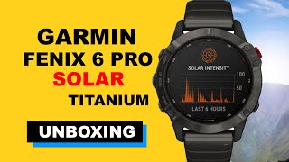 Garmin Fenix 6 Pro Solar Titanium Carbon Gray DLC Unboxing HD 0100241023 [upl. by Anse]