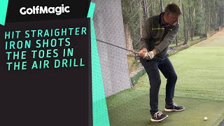 Hit straighter iron shots  The toes in the air drill [upl. by Esnofla]