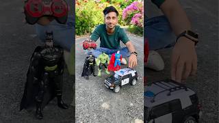 RC Police Car vs Three Super Heroes 🔥 End Tak Deko 😄 policecar [upl. by Adnirol62]