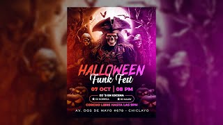 Como crear un flyer con la temática de HALLOWEEN [upl. by Nerland687]