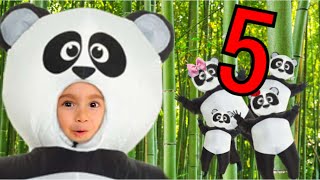 Five Little Pandas Jumping on the Bed  Counting Song for Kids [upl. by Cigam]