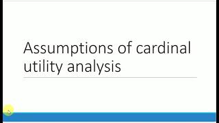 Assumptions Of Cardinal Utility Analysis URDUHINDI [upl. by Nirag]