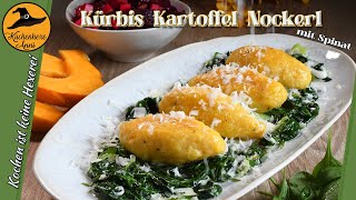 Herbstiche Kürbis Kartoffel Nockerl mit Blattspinat [upl. by Milewski]