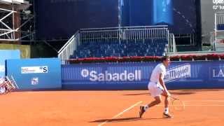 Ivan Dodig warm up serve practice HD  Barcelona Open Banc Sabadell 2014 [upl. by Ahtael]