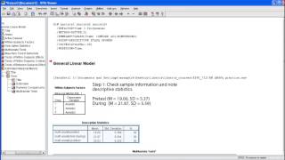 SPSS Tutorial Repeated measures ANOVA [upl. by Ardnassac]