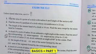 CLASS 10th Math EXERCISE 122 NCERT SOLUTIONS  CHAPTER 12 AREAS RELATED TO CIRCLES  PART 1 EX 122 [upl. by Tirrell296]