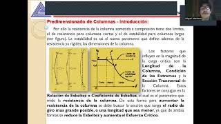 Calculo Estructural  Tema 2  Predimensionado de Columnas  Teoría  Vídeo ZOOM  14112024 [upl. by Amihc700]