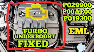 Audi Seat Skoda VW P029900 P019300 P00AF00 Turbo Charger Supercharger Under boost FIXED [upl. by Tedmund]