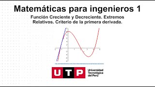 Función Creciente y Decreciente Extremos Relativos Criterio de la primera derivada [upl. by Gerita]