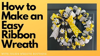 How to Make a Ribbon Wreath   How to Make a Summer Wreath  Easy DIY Ribbon Wreath  Crafting [upl. by Nedarb]