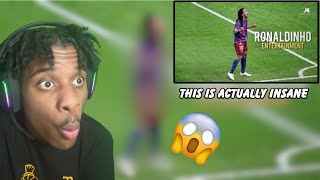 AMERICAN REACTION TO Ronaldinho  Footballs Greatest Entertainment [upl. by Merline109]