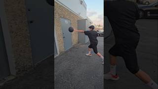 Reverse Pivots to Med Ball Toss power ko strength boxing [upl. by Anairdna]