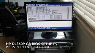 HP proliant dl360p g8 server f9 setup bios menu overview [upl. by Ojybbob]