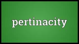 Pertinacity Meaning [upl. by Philan]