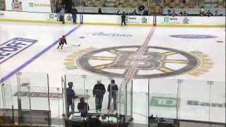 9 year old kid hockey phenom scores amazing goal before Bruins game in penalty shot shootout contest [upl. by Marchal983]