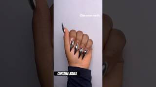 Beautiful chrome nails 💅🏽 nails naildesigns nailart viralshort shorts shortvideo explore [upl. by Tiebout265]