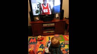 Baby loves Geicos Mutombo commercial [upl. by Annodahs]