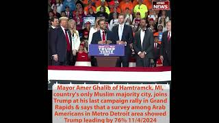 Mayor Amer Muslim majority city survey among Arab Americans showed Trump leading by 76 [upl. by April]