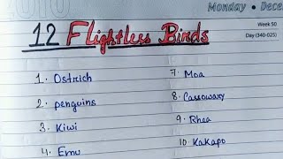 12 flightless birds  Flightless birds  name 12 flightless birds  Gk  educational classes [upl. by Eul]