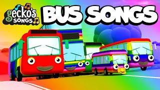 Geckos Bus Songs｜Wheels On The Bus and More｜Geckos Garage｜Buses For Children｜Songs For Toddlers [upl. by Teerprug]