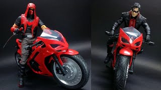 New McFarlane Toys Red Hood Sportsbike in hand images by sb Toyz available at entertainment earth [upl. by Ahar]