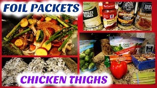 Foil Packets Oven Chicken Thighs and Vegetables  Whats For Dinner  Family Vlogs [upl. by Eden93]