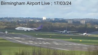 Live at Birmingham Airport  17032024 planespotting  live aviation [upl. by Tareyn73]