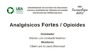 Analgésicos Fortes  Opioides [upl. by Cob]