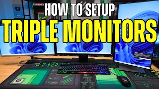 How To Setup Triple Monitors in 2024  StepByStep [upl. by Feilak881]