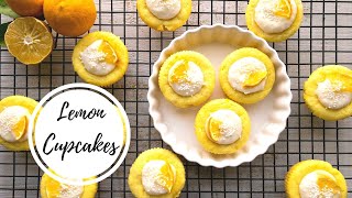 Eggless Lemon Cupcakes with Lemon Frosting [upl. by Alyled663]