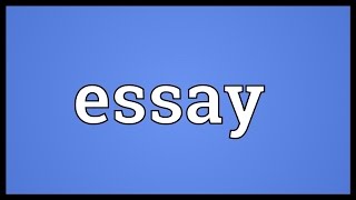 Essay Meaning [upl. by Attennyl]