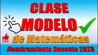 CLASE MODELO de Matemáticas [upl. by Eirehs]