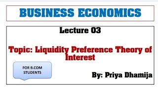 Liquidity preference TheoryBusiness Economicsbcom 2nd SemPU ChdCommerce Room [upl. by Kelley]