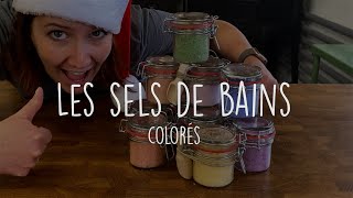 CADEAUX DE NOEL FAIT MAISON LES SELS DE BAIN COLORES  Cosmétique maison  DIY [upl. by Burwell]