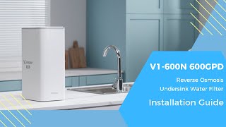 How to Install 600GPD Reverse Osmosis Undersink Water Filter System VonWater V1600N [upl. by Miguela962]