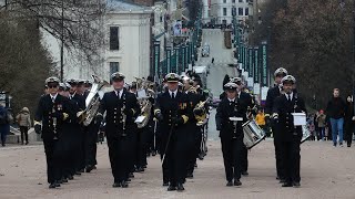 Changing the Guard Oslo  The Royal Norwegian Navy Band 13th April 2023 [upl. by Llahsram]