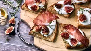 BRUSCHETTE CON FICHI E SPECK Antipasto ricetta facile e veloce [upl. by Bonner119]