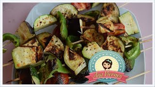 Como Hacer brochetas de verduras  brochetas vegetarianas Asadas [upl. by Nylissej]