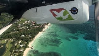 Air Seychelles DHC6400 Takeoff Praslin Island Seychelles [upl. by Sioux145]